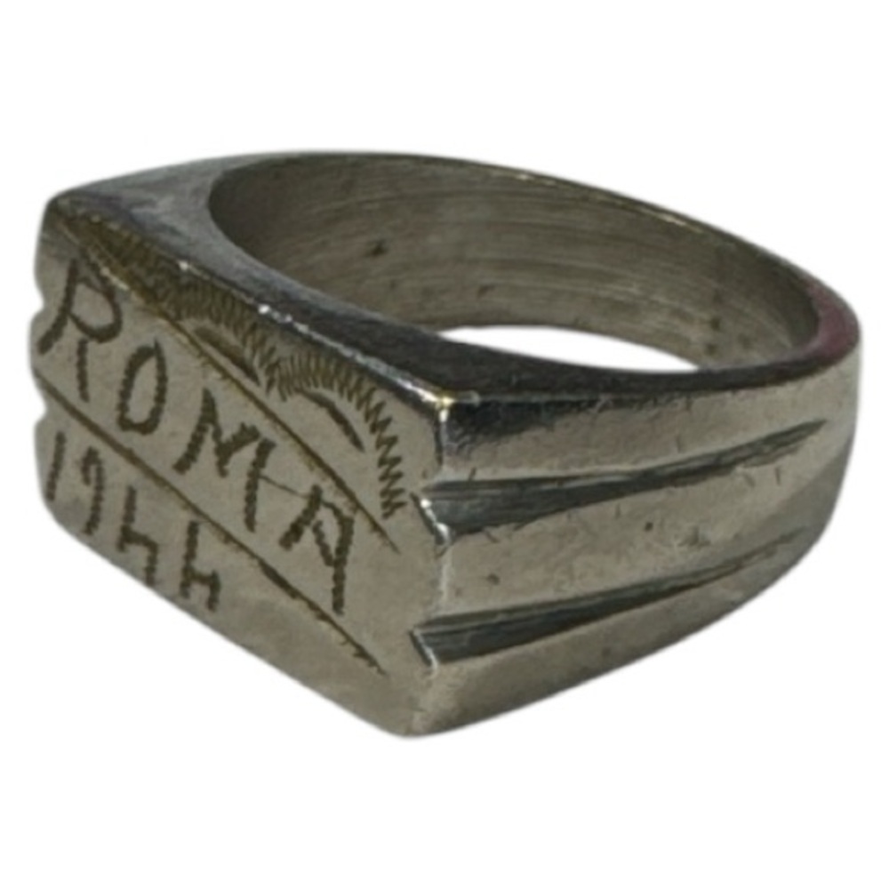 Vintage WWII ROMA 1944 Trench Art Souvenir Ring Size 11.5 - Picture 2 of 6